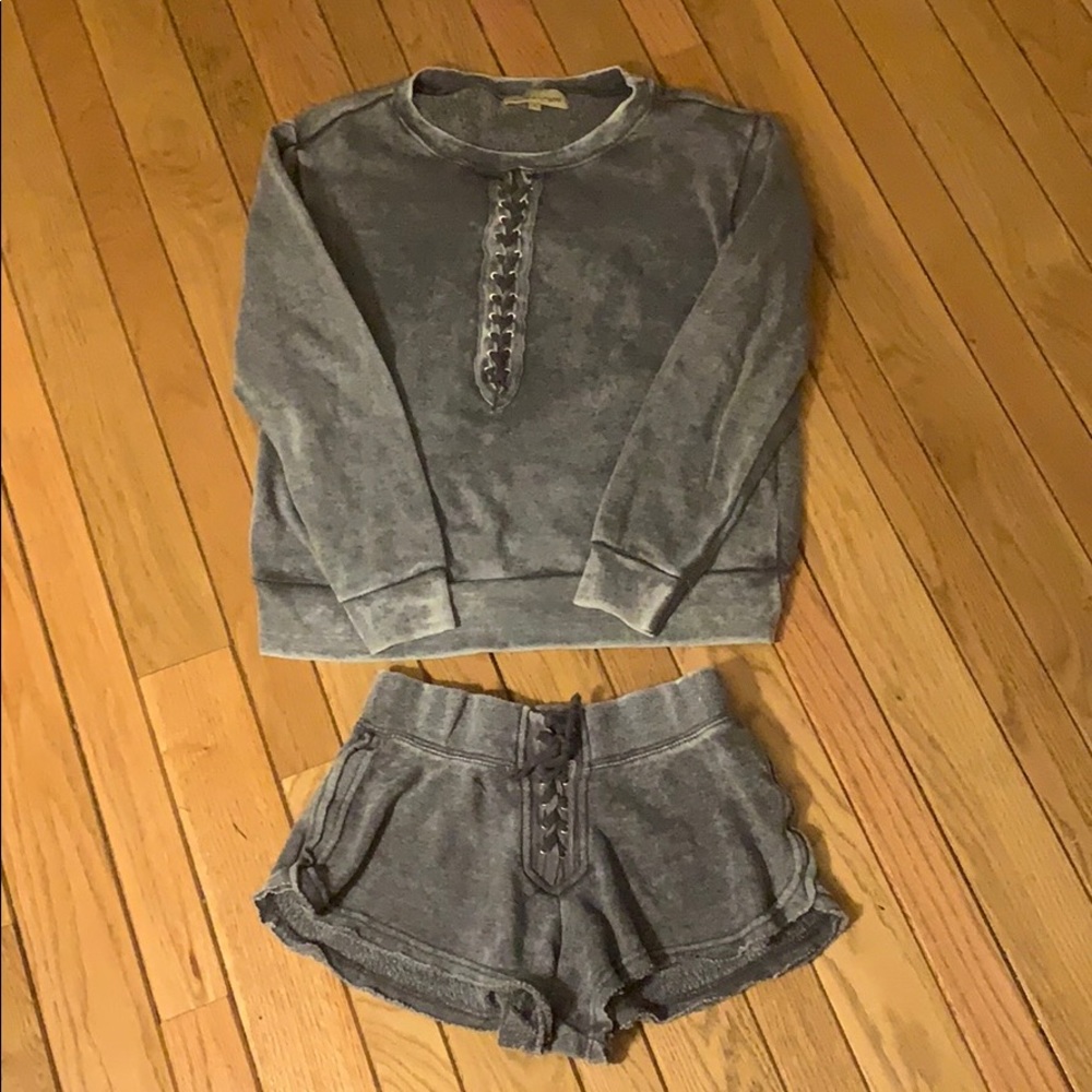 Vintage Havana lace up sweatshirt set